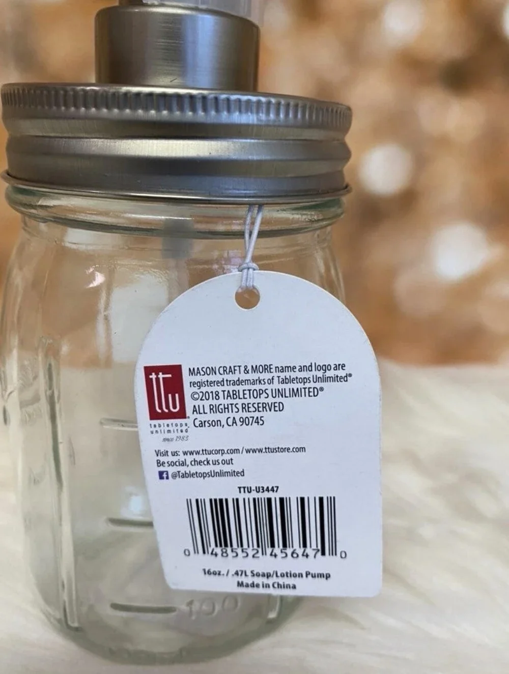 Americana Mason Craft and More Mason Jar Clear Soap Or Lotion Dispenser